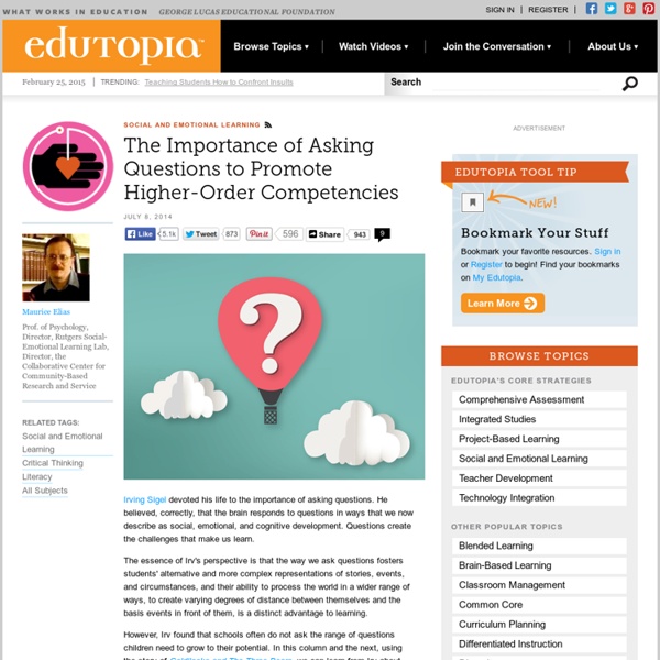 The Importance of Asking Questions to Promote Higher-Order Competencies