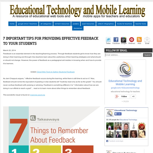 Educational Technology and Mobile Learning: 7 Important Tips for Providing Effective Feedback to Your Students