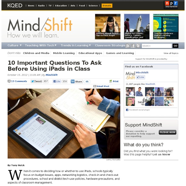 10 Important Questions To Ask Before Using iPads in Class