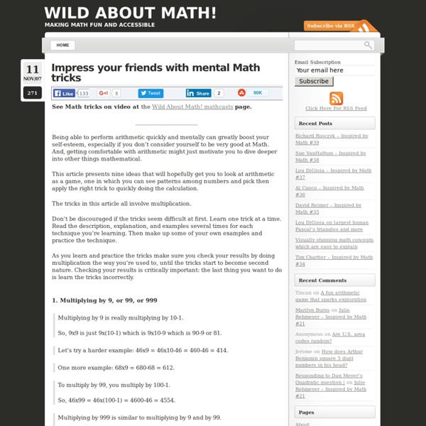 Impress your friends with mental Math tricks » Fun Math Blog