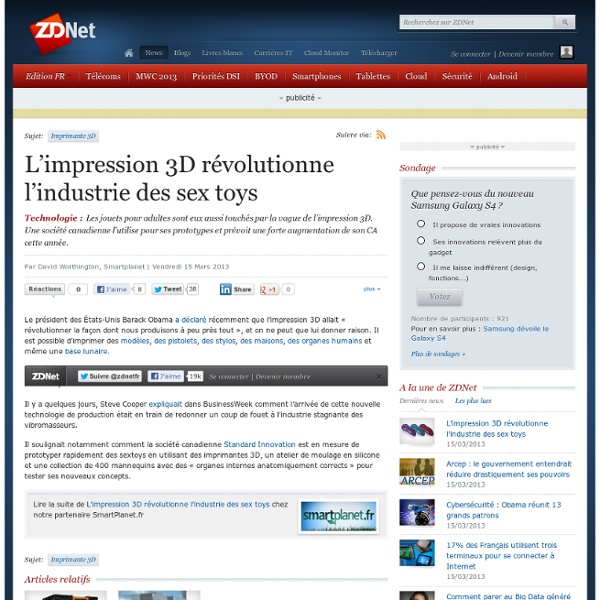 L’impression 3D révolutionne l’industrie des sex toys