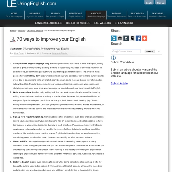 70 ways to improve your English
