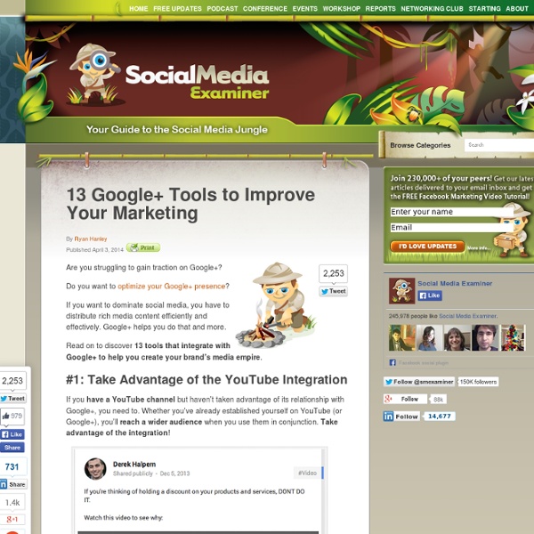 13 Google+ Tools to Improve Your Marketing