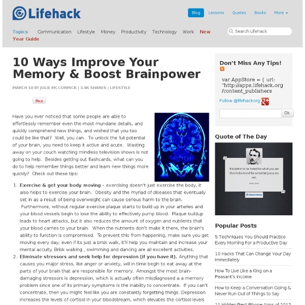 10 Ways Improve Your Memory & Boost Brainpower