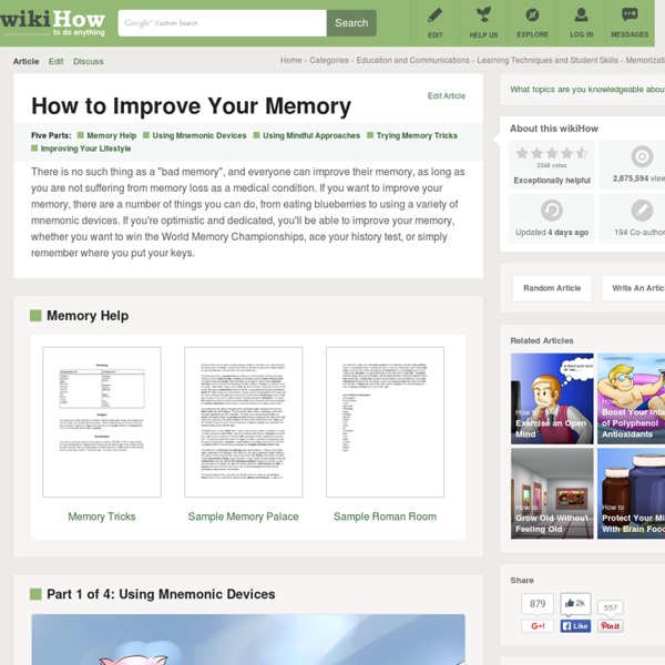 How to Improve Your Memory