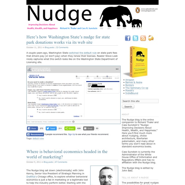 Nudge blog · Improving Decisions About Health, Wealth, and Happiness