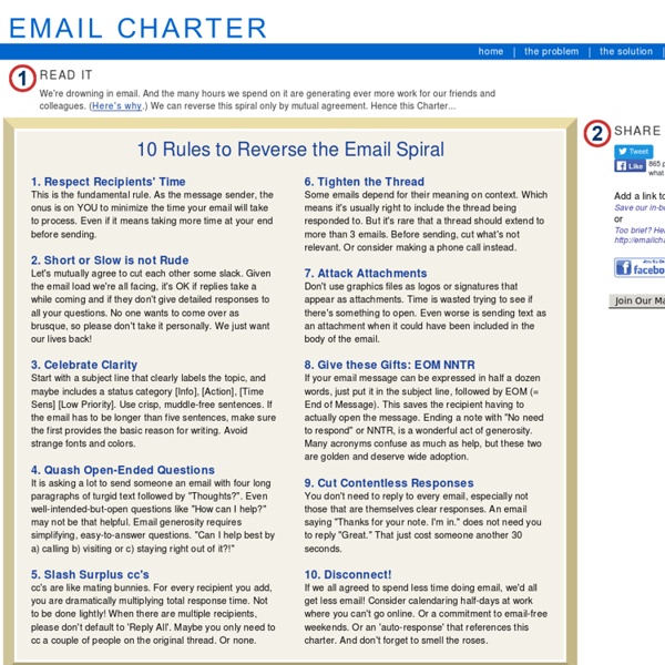 Save Our Inboxes! Adopt the Email Charter!
