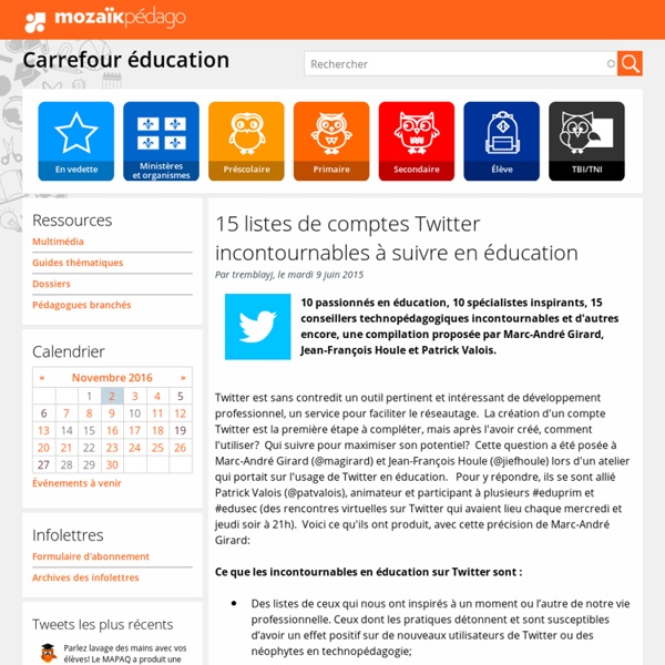 15 listes de comptes Twitter incontournables à suivre en éducation