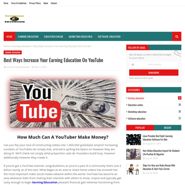Best Ways Increase Your Earning Education On YouTube