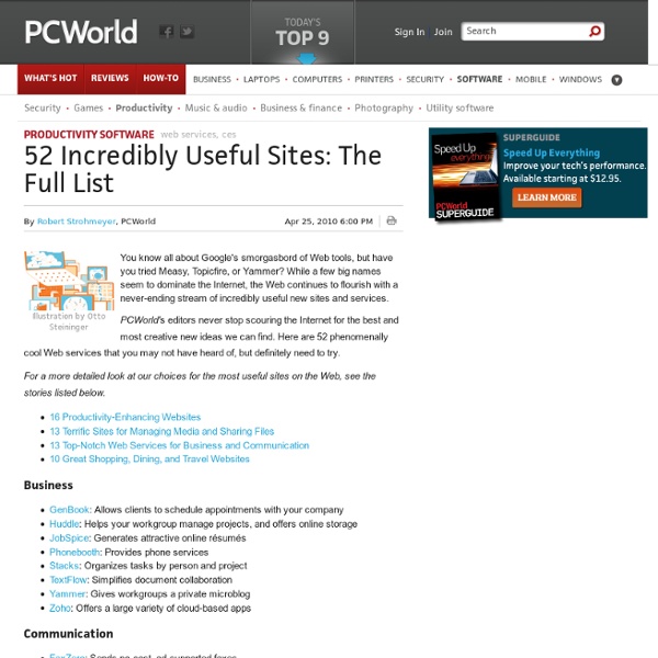 52 Incredibly Useful Sites: the Full List