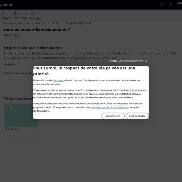 Les médias sont-ils indépendants ? - Vidéo Enseignement moral et civique