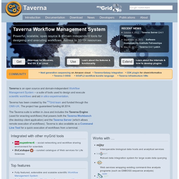 Taverna - open source and domain independent Workflow Management System