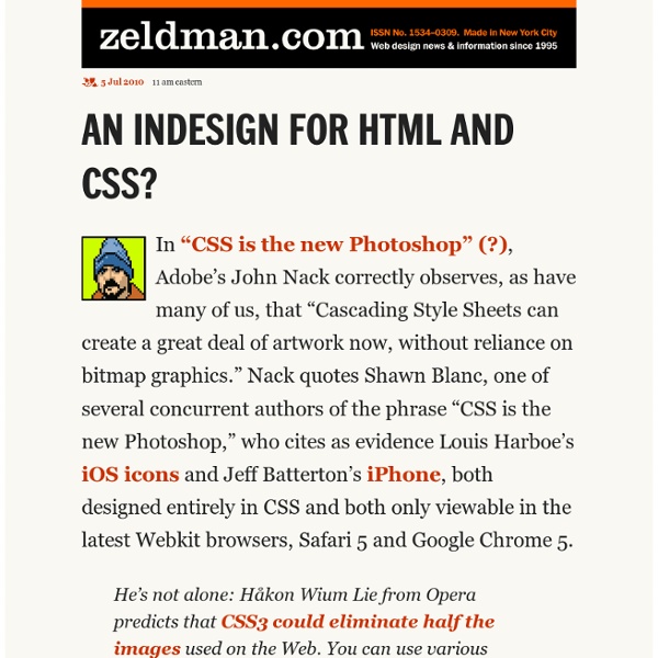 An InDesign for HTML and CSS? – Jeffrey Zeldman Presents The Dai