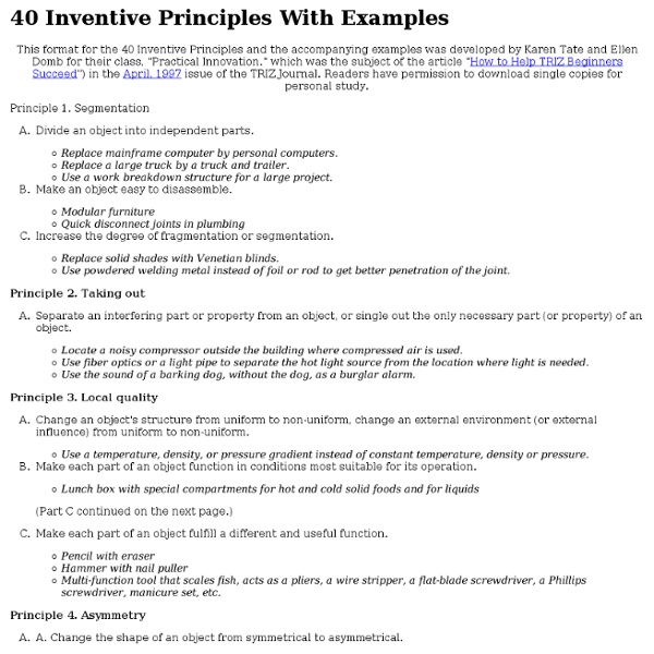 40 Inventive Principles