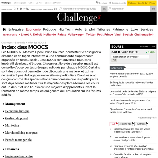Index des MOOCS