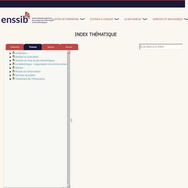 ENSSIB : Index thématique des ressources numériques
