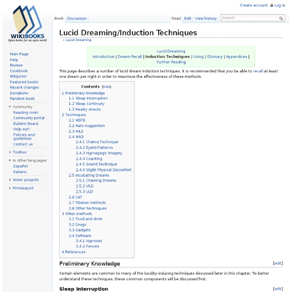 Lucid Dreaming/Induction Techniques