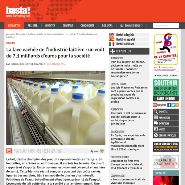 La face cachée de l’industrie laitière : un coût de 7,1 milliards d’euros pour la société