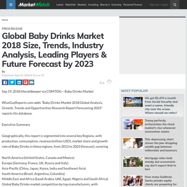 Global Baby Drinks Market 2018 Leading Players & Future Forecast by 2023