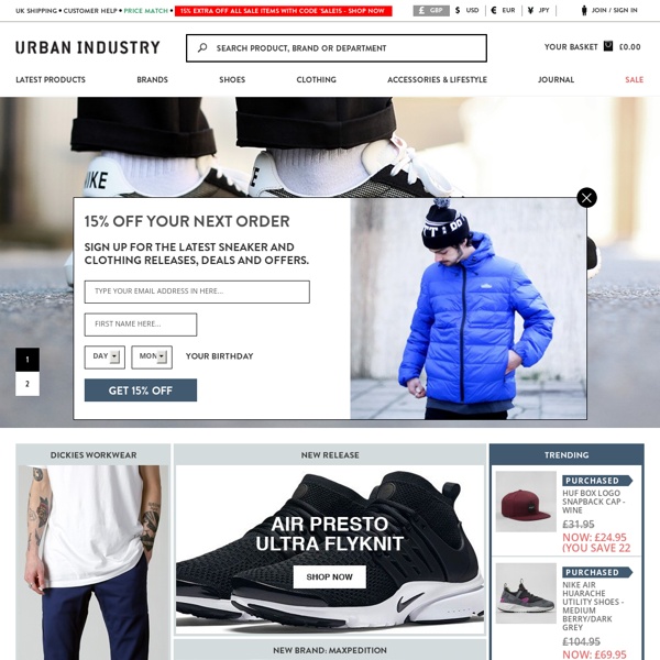 Adidas Originals, Nike Trainers, Carhartt & Vans Shoes + Urban Clothing & Street wear