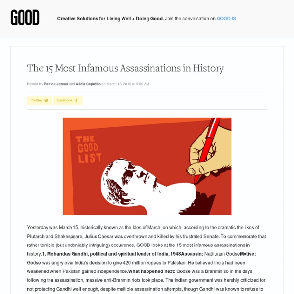 The 15 Most Infamous Assassinations in History - GOOD Blog