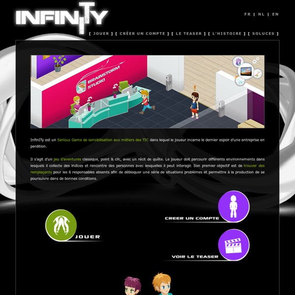InfinITy - Le Serious Game de sensibilisation aux métiers TIC - Accueil