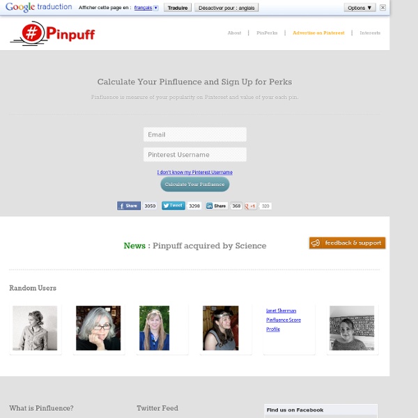 Pinpuff - Your Influence Score on Pinterest and Your Pin Worth - Pin Clout - Advertise on Pinterest