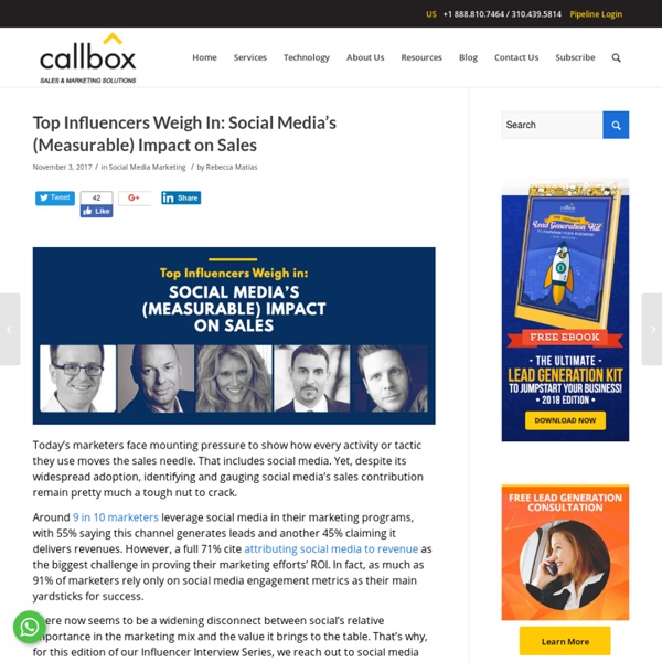 Top Influencers Weigh In: Social Media's (Measurable) Impact on Sales