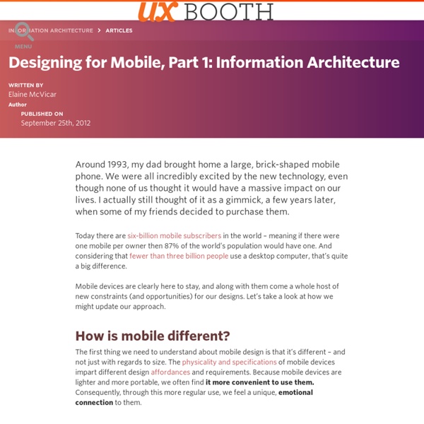 Designing for Mobile, Part 1: Information Architecture - UX Booth