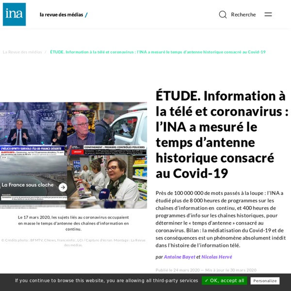 ÉTUDE. Information à la télé et coronavirus : l’INA a mesuré le temps d’antenne historique consacré au Covid-19