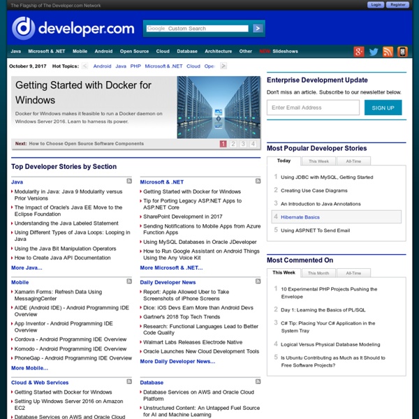 Developer.com: Your Home for Java and Open Source Development Knowledge