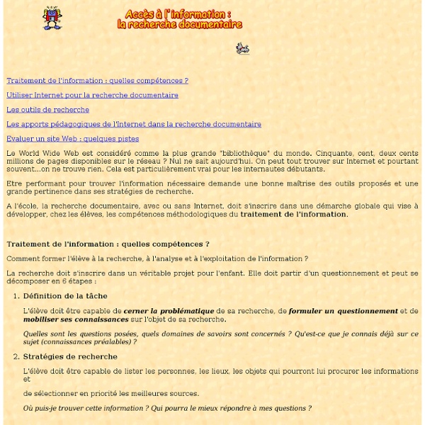 Accès à l'information : la recherche documentaire
