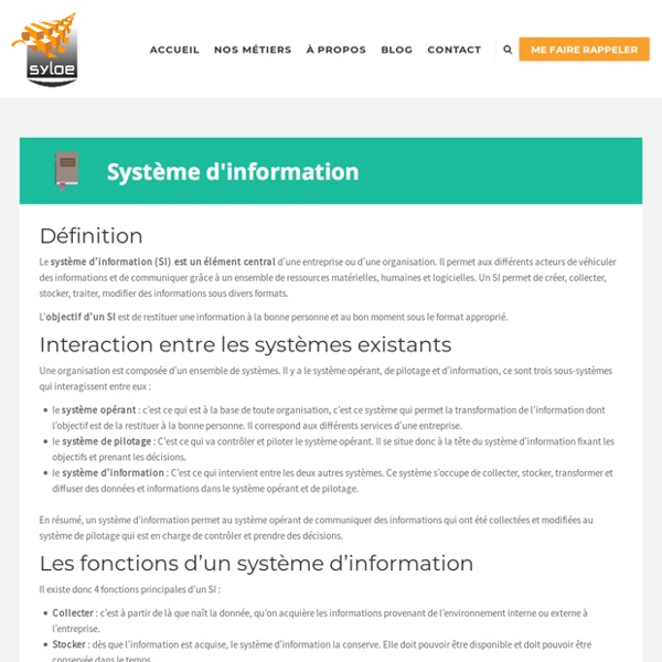 Système d'information dans l'entreprise : définition - Expert Linux