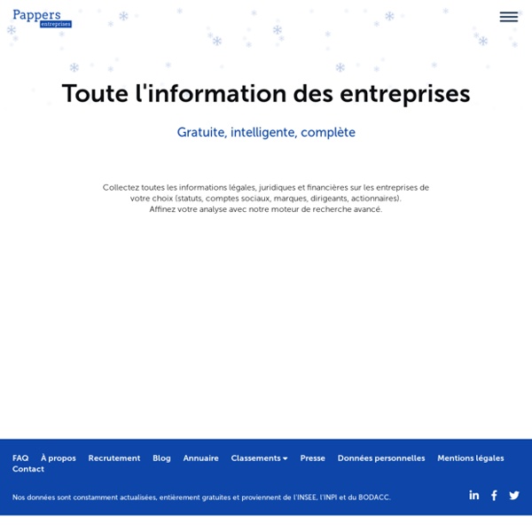 Pappers : Toute l'information gratuite sur les entreprises en France