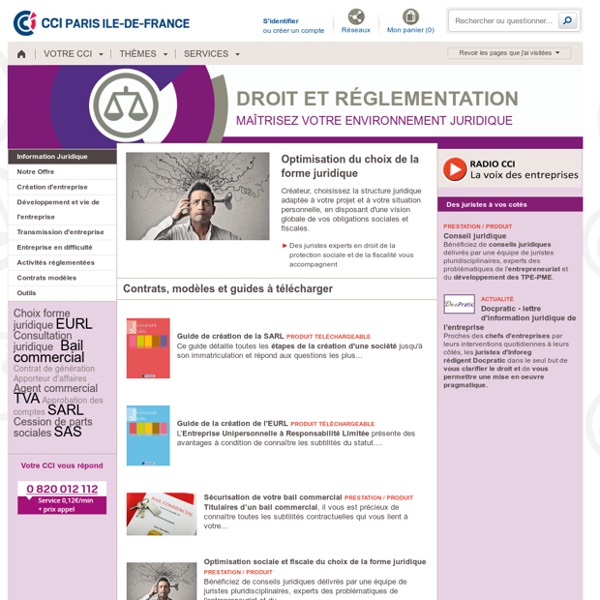 Information Juridique - Inforeg guide vos décisions juridiques - Conseils juridiques, aide CCI, CCI conseils
