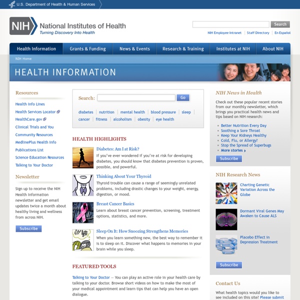 Health Information - National Institutes of Health (NIH)