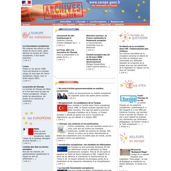 Europe.gouv.fr, site d'information sur l'Europe et les institutions européennes