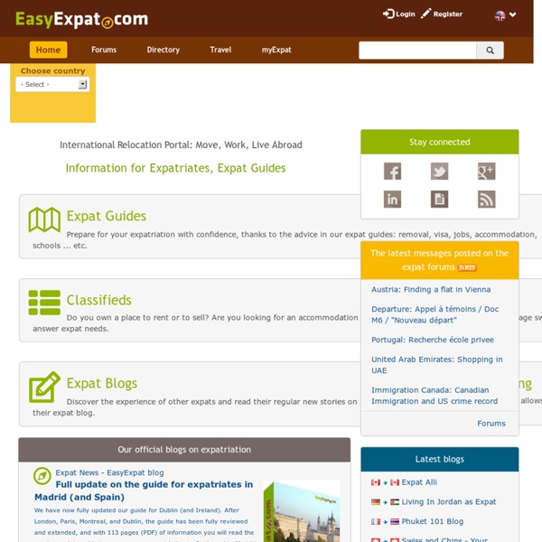 EasyExpat.com - Information for Expatriates, Expat Guides - International Relocation Portal: Move, Work, Live Abroad