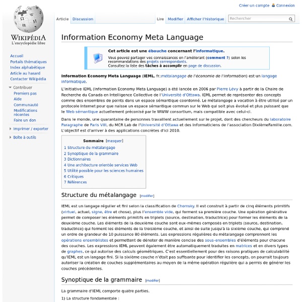 Information Economy Meta Language