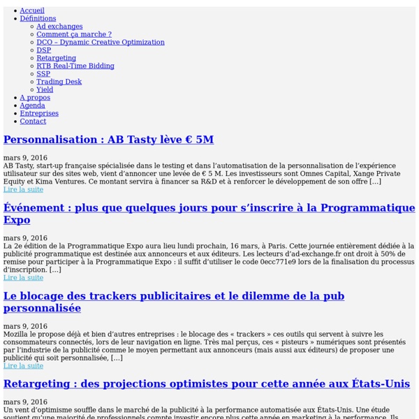 Ad-Exchange.fr : l'information sur le RTB, le display temps réel et la publicité programmatique
