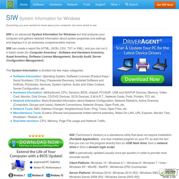 SIW - System Information for Windows