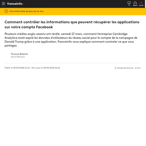 Comment contrôler les informations que peuvent récupérer les applications sur votre compte Facebook