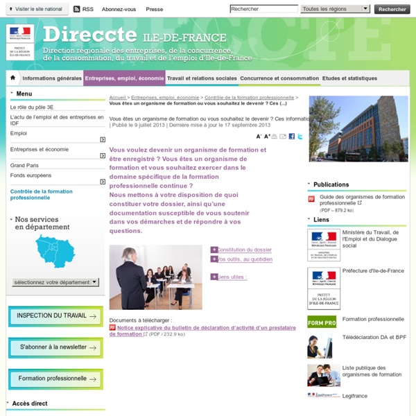 Vous êtes un organisme de formation ou vous souhaitez le devenir ? Ces informations vous concernent
