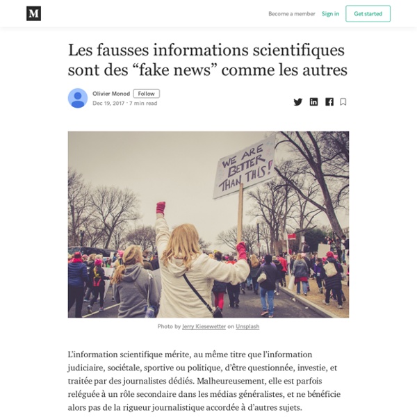 Les fausses informations scientifiques sont des “fake news” comme les autres