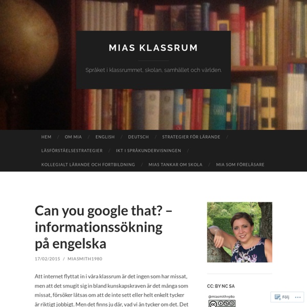 Can you google that? – informationssökning på engelska