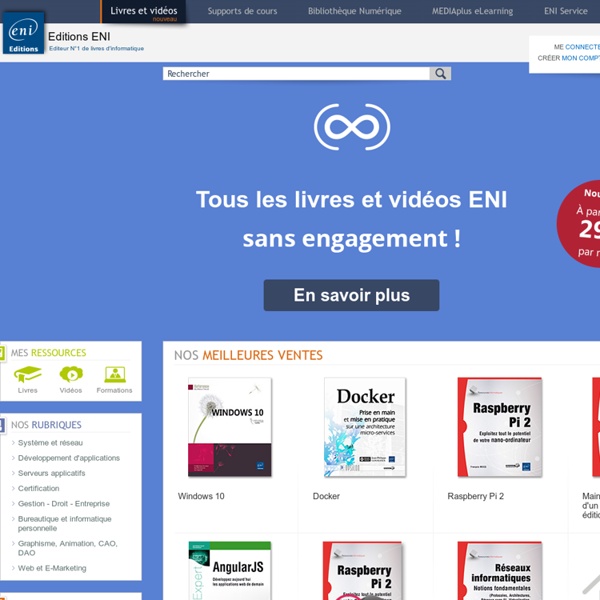 Editions ENI est éditeur de livres informatique et vidéos de formation