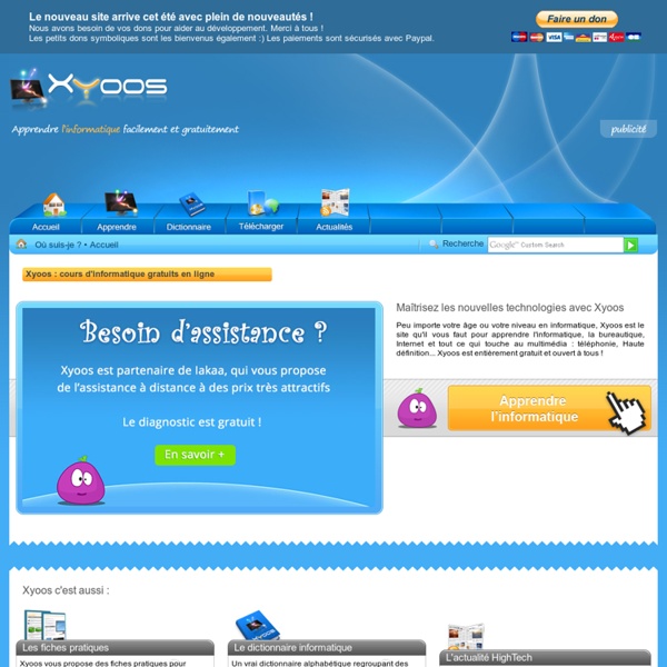 Xyoos - Cours d'informatique gratuit en ligne pour débutant