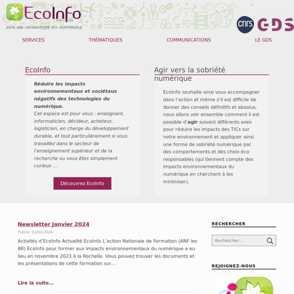 EcoInfo – Pour une informatique éco-responsable