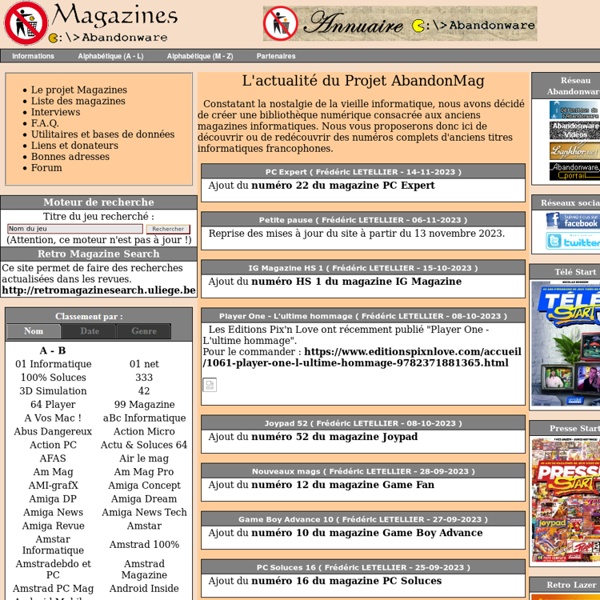 Le site des anciennes revues informatiques - www.abandonware-magazines.org