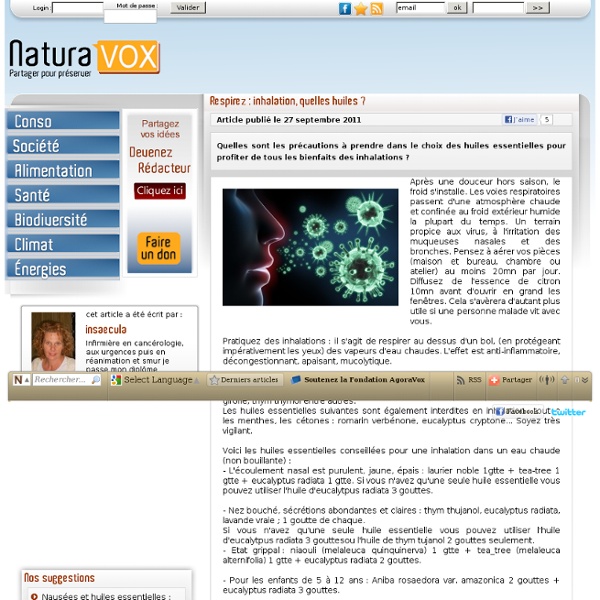 Respirez : inhalation, quelles huiles ?